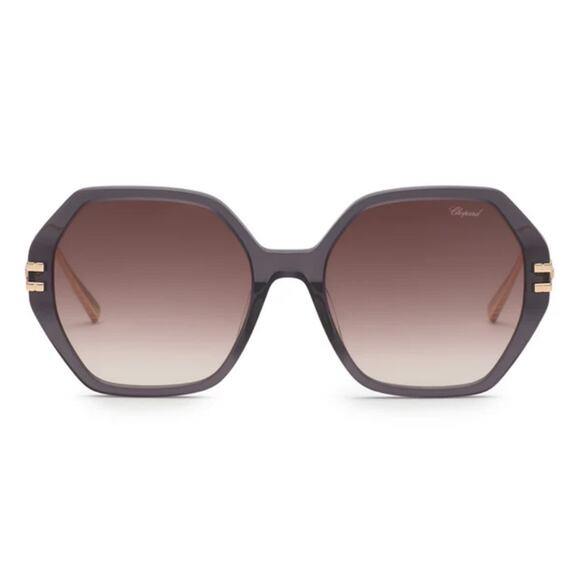 NEW!!! Chopard SCH370M 0705 Transparent Grey Ice Cube Sunglasses, Authentic